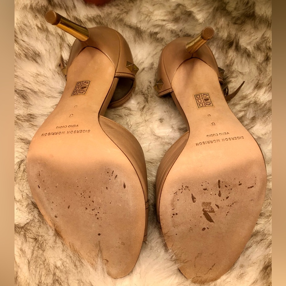 Sigerson Morrison Vero Cuoio Studded Sandals, Size 8 - Picture 6 of 7